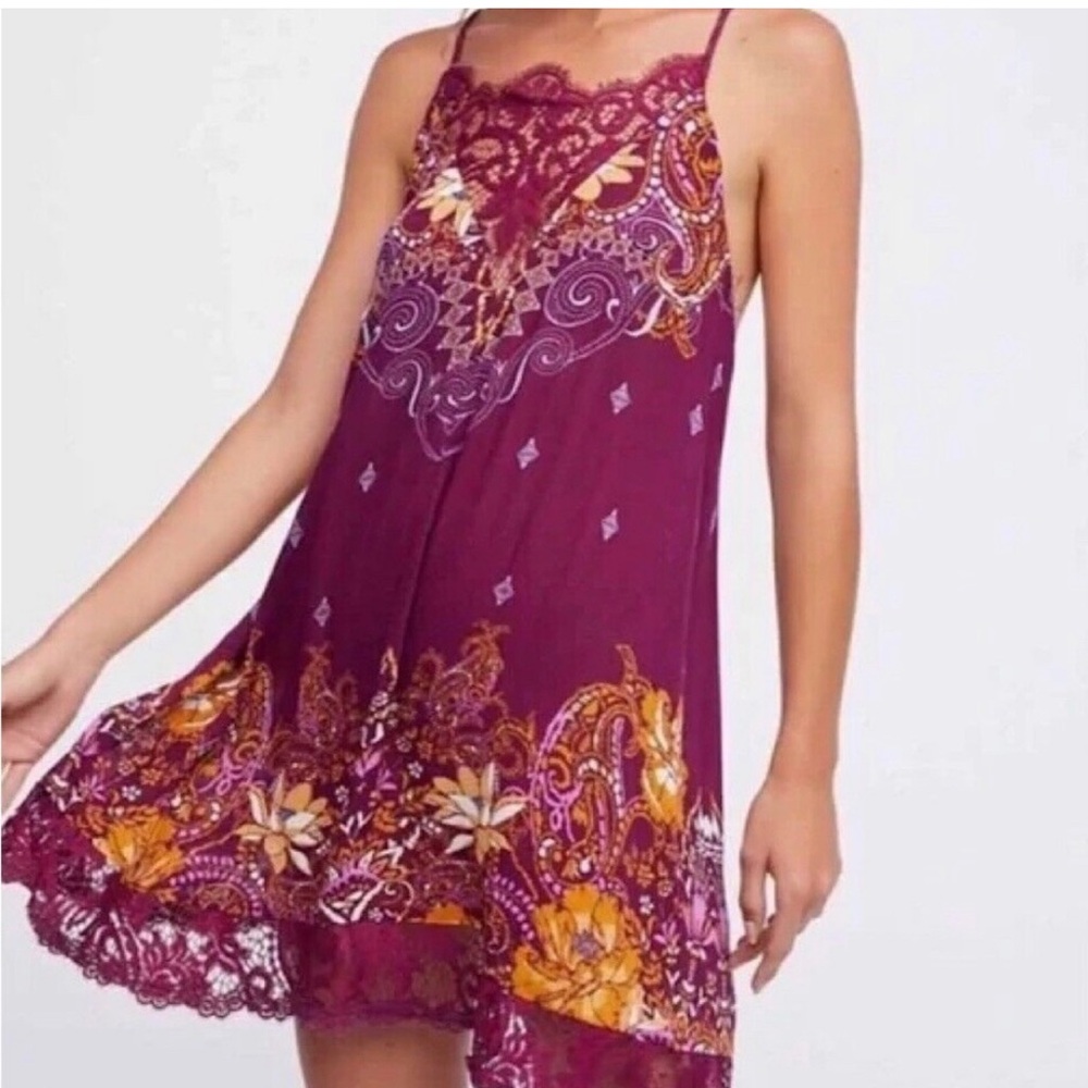 Free People Burgundy Lace Dress